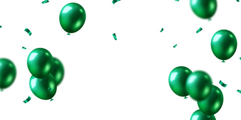 Banner template, vector background, beautiful design, green watercolor 3d balloon illustration