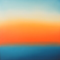 Gradient Sunset Seascape Abstract Painting