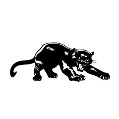 Obraz premium Panther logo illustration in Attack Stance – Tribal Silhouette
