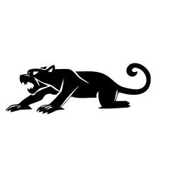 Panther logo illustration in Attack Stance – Tribal Silhouette