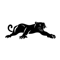 Panther logo illustration in Attack Stance – Tribal Silhouette