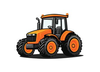 Obraz premium Colorful Tractor Vector Illustration Logo And Icon with small and simple heavy duty tractor Icon vector background
