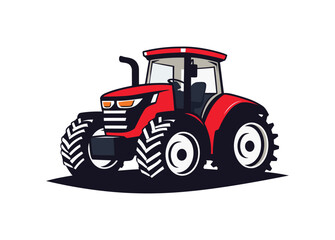 Naklejka premium Colorful Tractor Vector Illustration Logo And Icon with small and simple heavy duty tractor Icon vector background