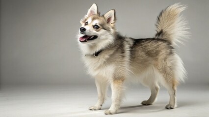 Alaskan Klee Kai on studio background
