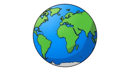 Simple Globe Illustration A Colorful Hand-Drawn World Map Design