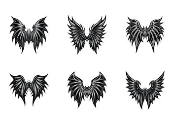 Powerful Demon Wings Vector Collection – Dark, devilish wing vectors perfect for fantasy warriors, villains, and gothic-inspired characters.