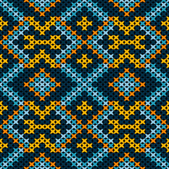 Knitted fabric design seamless. Knitting pattern illustration design for decoration, clothing, fabric texture