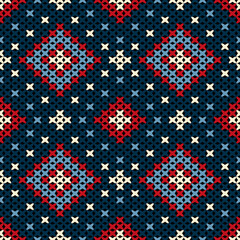 Knitted fabric design seamless. Knitting pattern illustration design for decoration, clothing, fabric texture