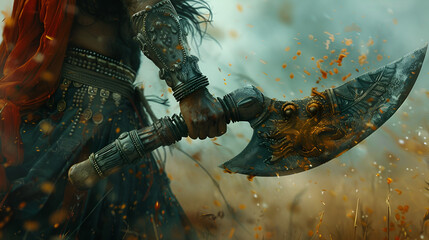 close up of axe