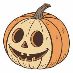 Traditional Halloween Pumpkin with Witch Hat – Classic Jack-o'-Lantern Vector Design
