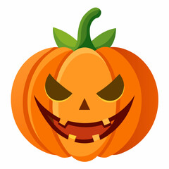 Traditional Halloween Pumpkin with Witch Hat – Classic Jack-o'-Lantern Vector Design