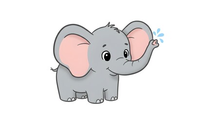 Naklejka premium Adorable Baby Elephant Illustration Cute Cartoon Animal Design