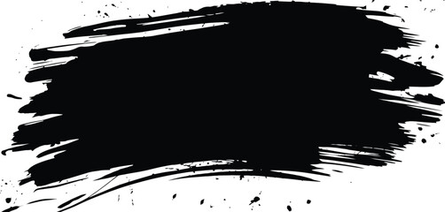 Black Brushstroke Texture Isolated