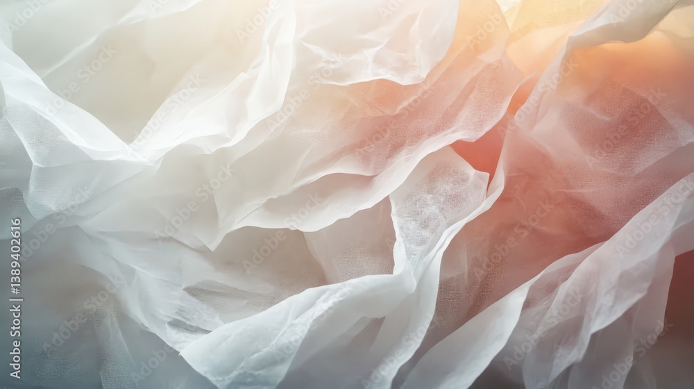 Aufkleber layered tissue paper texture with overlapping semi-transparent sheets.