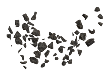 Scattered dark gray rock fragments