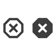 Cross Icon Black | Crosses | Cancel Symbol | Wrong Illustration | Logo | X Sign | Isolated | Variations