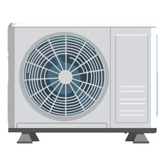 Fototapeta premium Outdoor air conditioner, vector, transparent background