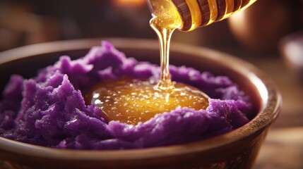 Honey Drizzled on Purple Sweet Potato Mash