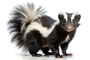 Obraz premium Skunk standing full body on white background