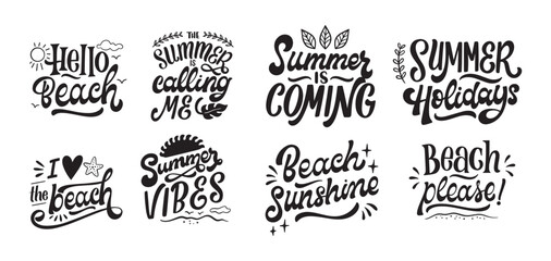 Fototapeta premium Set Summer lettering sticker 