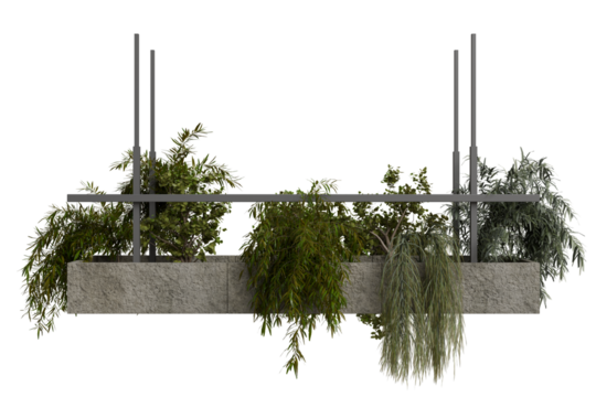 Modern planter with lush greenery