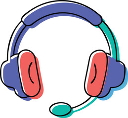 Vibrant, modern headset with microphone offers seamless communication for customer service, gaming, and online collaboration, enhancing user experience and connectivity.