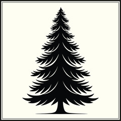 Obraz premium Christmas Tree Silhouette, Holiday