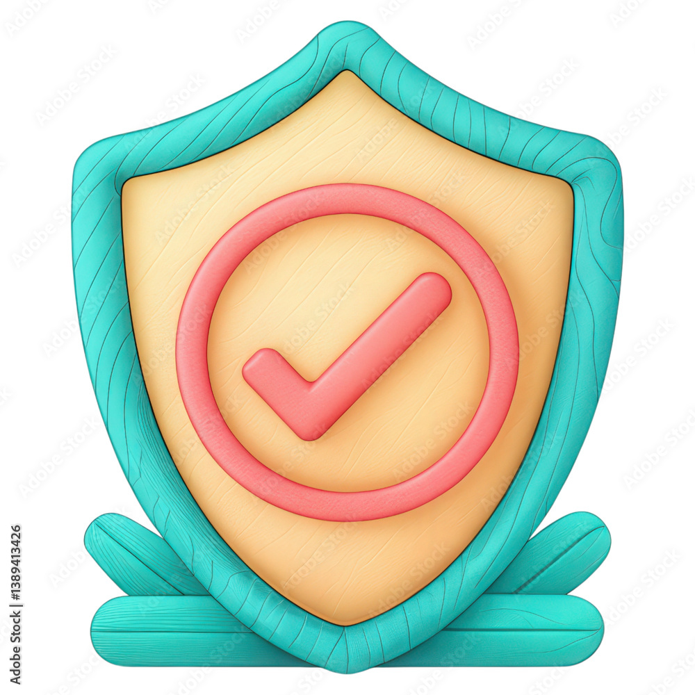 Poster registration and verification, a glowing security shield icon representing verification and safety m