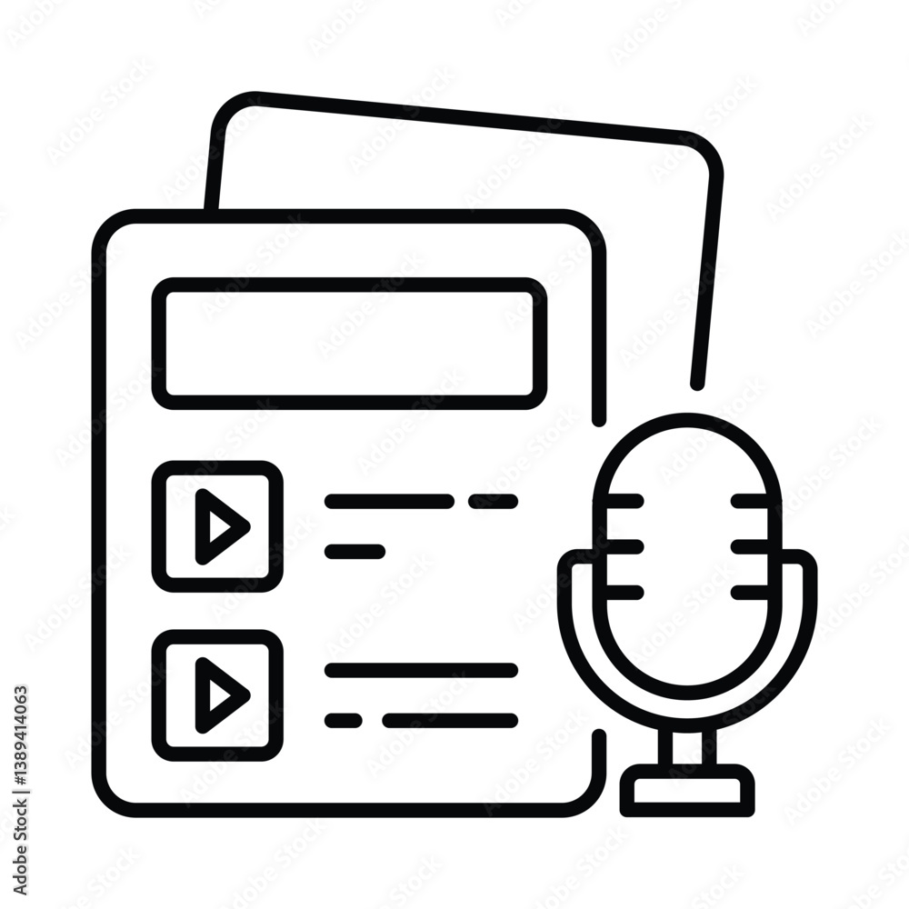 Poster list vector outline icon. eps 10 file