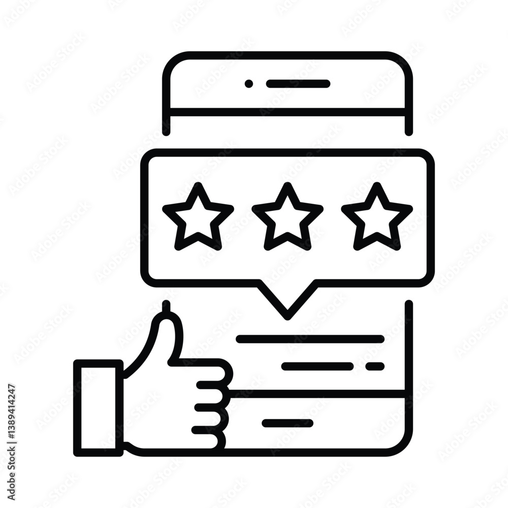 Poster rating vector outline icon. eps 10 file