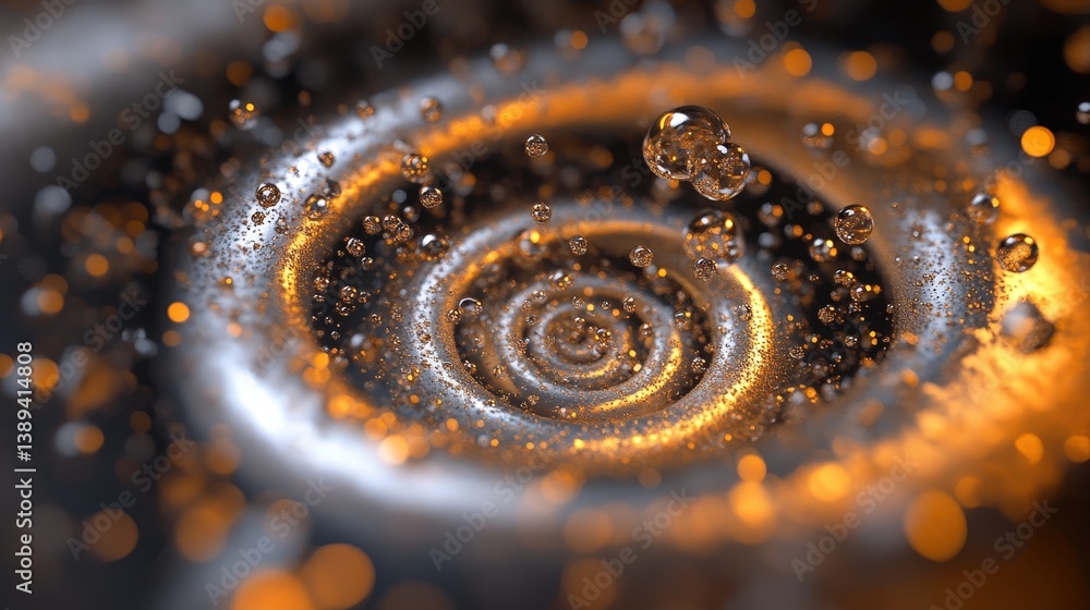 Poster mesmerizing 3d spiral of floating particles, creating a dynamic vortex effect