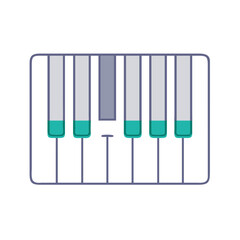 A minimalist digital illustration of a piano keyboard, showcasing musical creativity, instrument design, sound production, and artistic expression in music-themed projects.