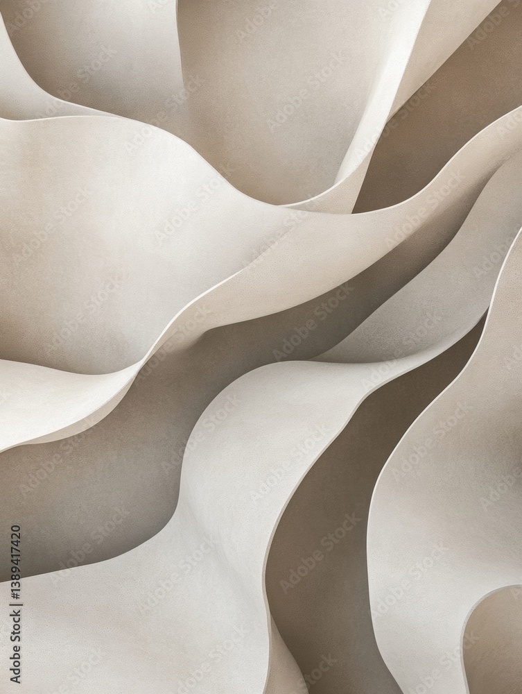 Aufkleber Structured minimalistic pattern with abstract layered shadows creating an elegant sense of depth in neutral tones