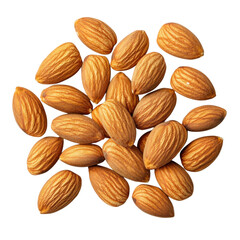 Fototapeta premium Pile of shelled almonds on transparent background