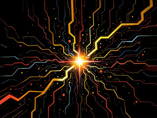 Obraz premium Black Gold Electric Background