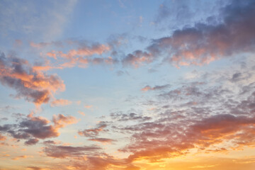 Orange Sunset Cloudy Sky