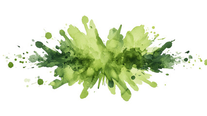 Fototapeta premium Png of A vibrant splash of green watercolor on transparent background.