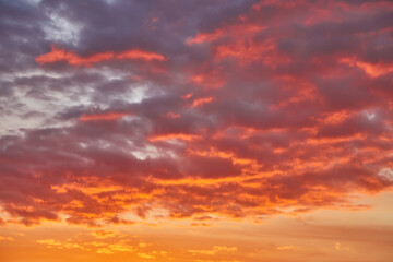 Orange Sunset Cloudy Sky