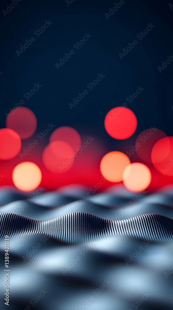 Poster abstract dark blue and red particle wave background