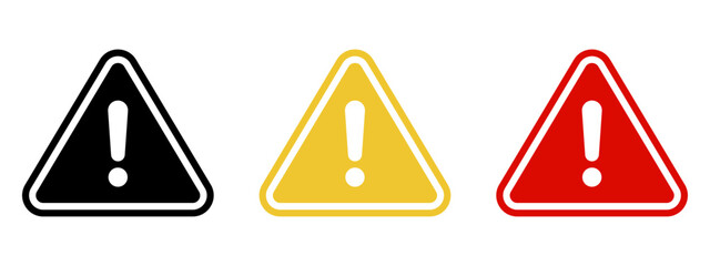 Caution warning signs set. Exclamation marks.