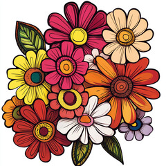 Obraz premium Retro mothers day clipart Mom clipart Groovy