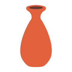 Illustration of Bohemian Ceramic Vase with Flat Design. Isolated on White Background. Vector Element