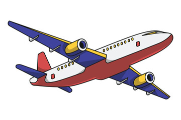 Public Transportation Airplane Vector Illustration