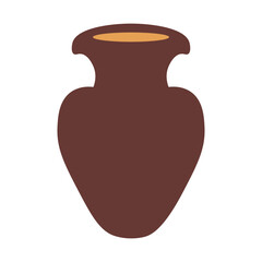 Illustration of Bohemian Ceramic Vase with Flat Design. Isolated on White Background. Vector Element