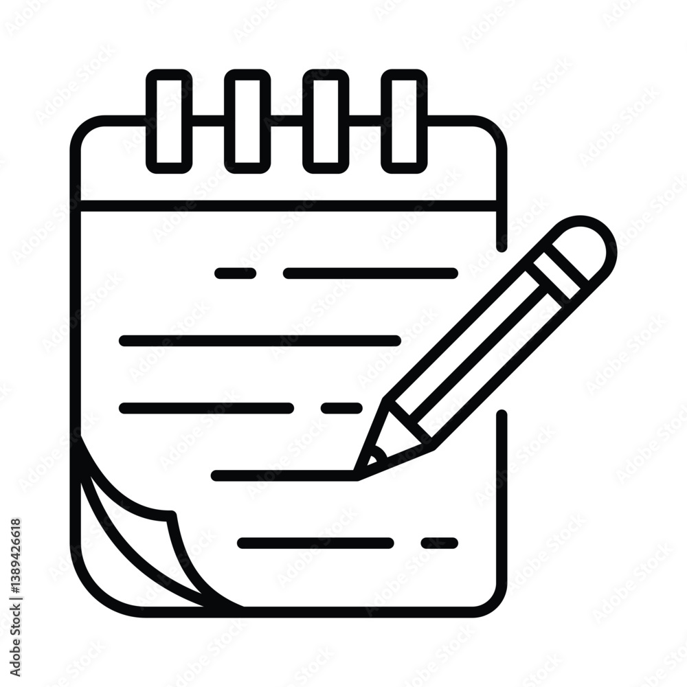 Poster notepad vector outline icon. eps 10 file