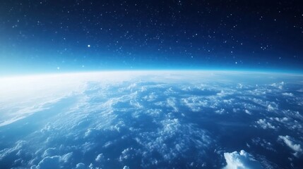 Fototapeta premium Earths Atmosphere Transitioning To The Vast Dark Sky Full Of Stars