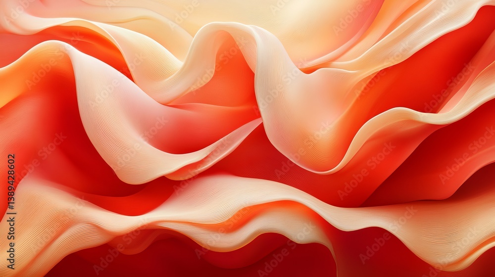 Poster abstract orange swirls a gradient background with flowing waves and blurred soft focus effect