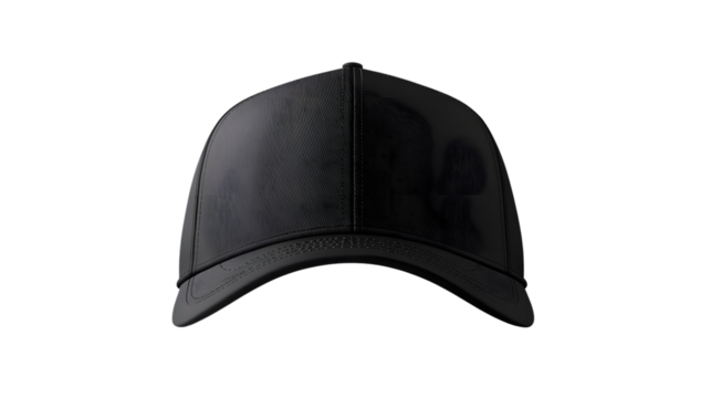 Blank Black Snapback Hat Mockup on Transparent Background for Professional Branding Designs.