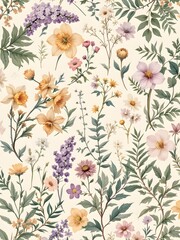Colorful watercolor floral background 