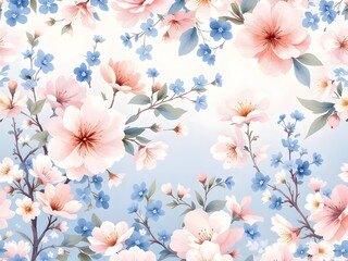 Fototapeta premium Colorful watercolor floral background 